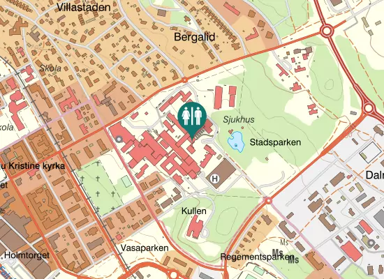 Karta over Lasarettsvägen