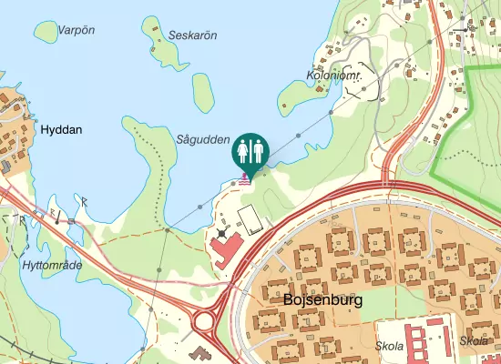 Karta over Lugnetleden