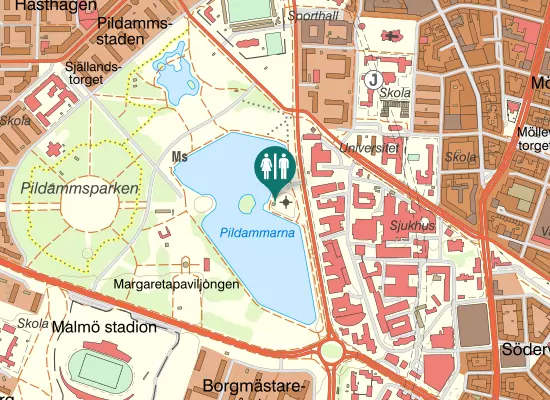 Karta over Pildammsvägen