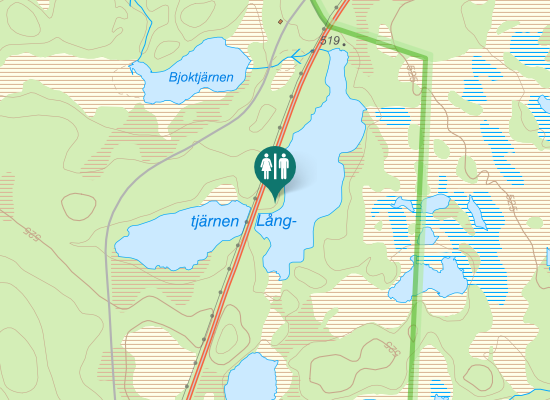 Karta över Inlandsvägen