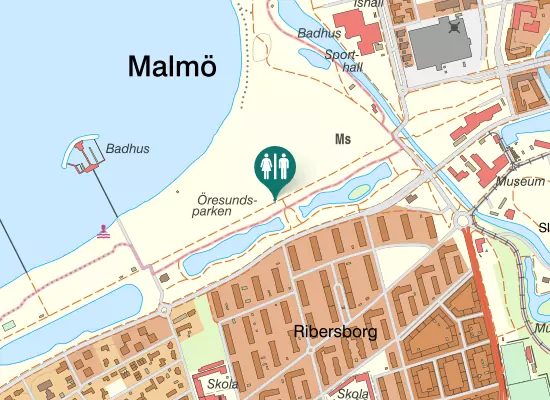 Karta över Ribersborgsstigen