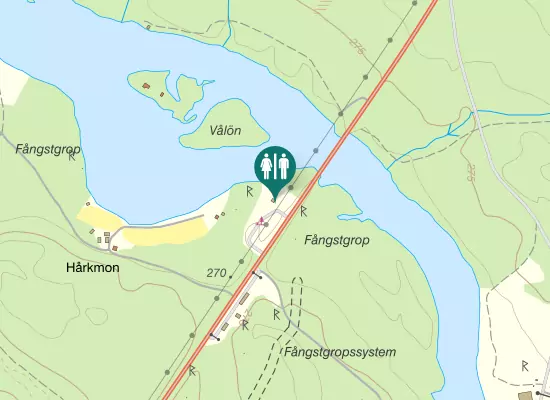 Karta over Inlandsvägen
