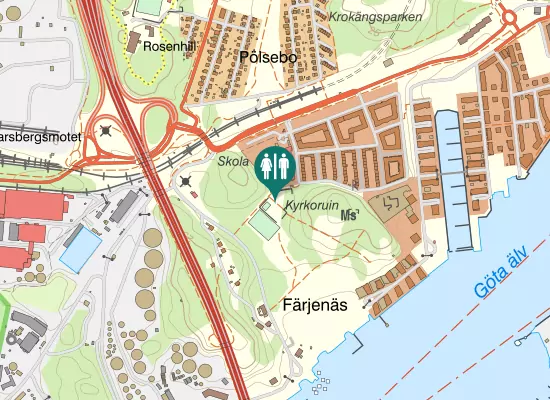 Karta over Färjenäsparken