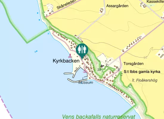 Karta over Kyrkbackens hamn, Ven