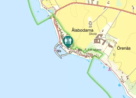 Karta over Ålabodarnas hamn
