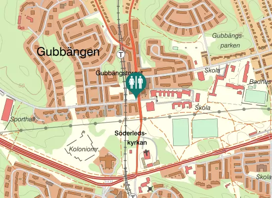 Karta över Gubbängen-Majrovägen