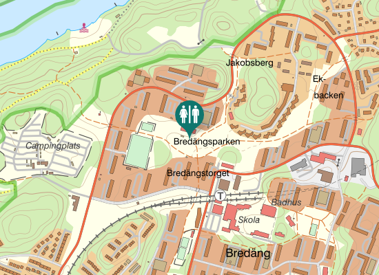 Karta over Trissan parklek, Bredäng