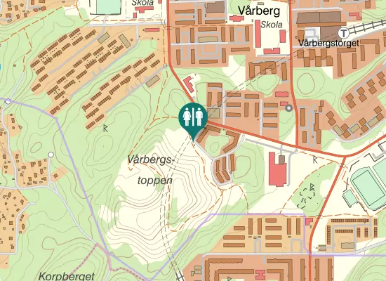Karta over Vårbergstoppen