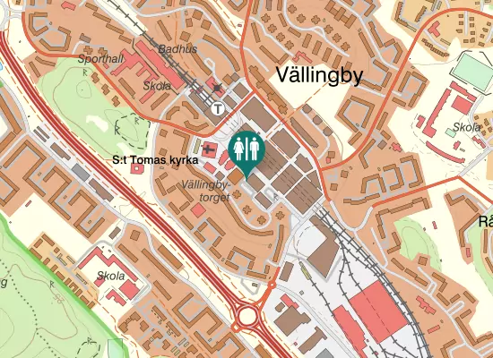 Karta over Vällingby Torg