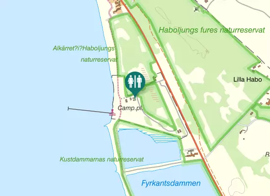 Karta over Södra Västkustvägen