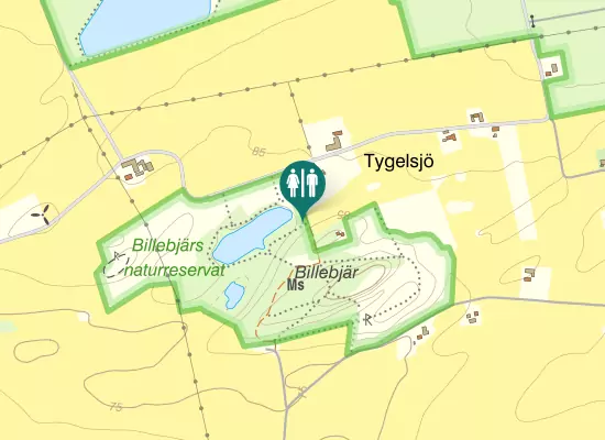 Karta över Billebjer stenbrott