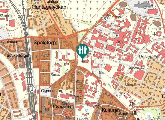 Karta over Allhelgona kyrkogata