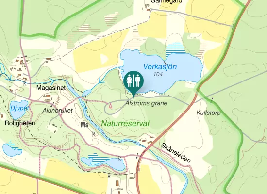 Karta over Verkasjön