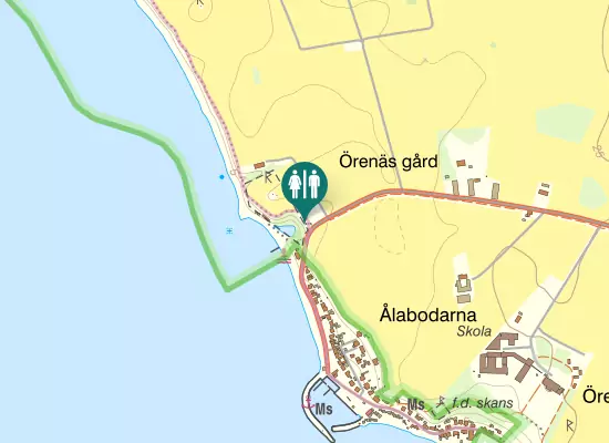 Karta over Ålabodstranden