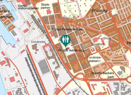 Karta over Gustav Adolfs torg