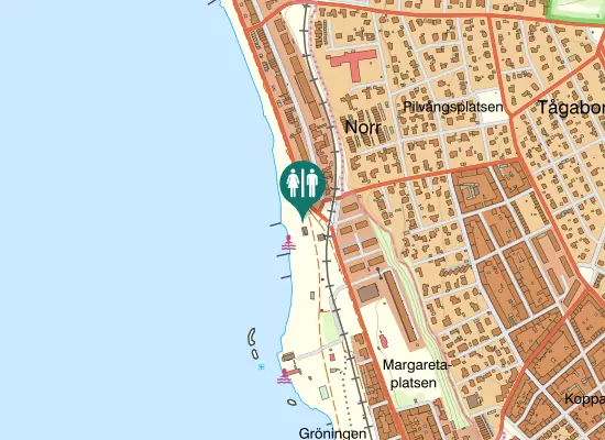 Karta over Strandvägen