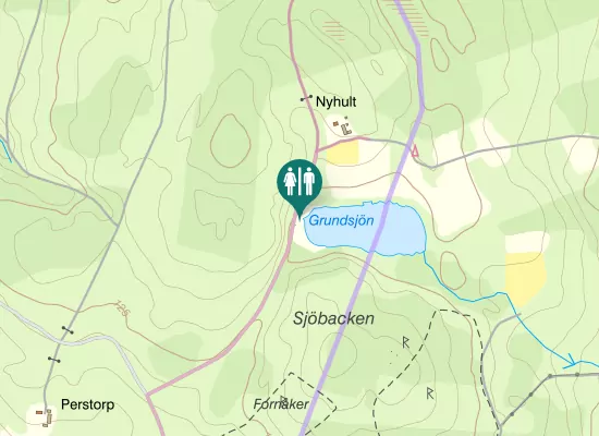 Karta over Grundsjövägen