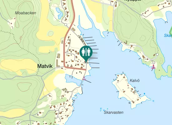 Karta over Matvikshamnsvägen