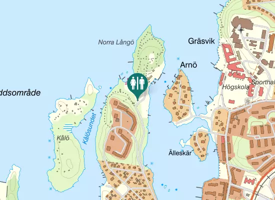 Karta over Långöbadsvägen