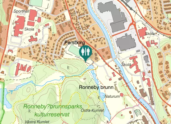 Karta over Övre Brunnsvägen