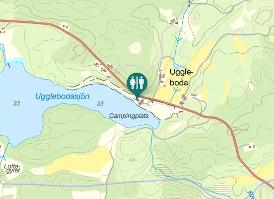 Karta över Ugglebodavägen