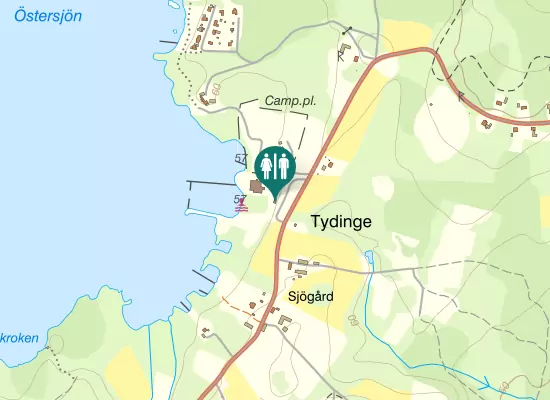 Karta over Tydingesjövägen