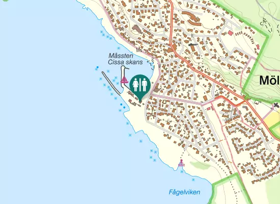 Karta over Södra Strandvägen