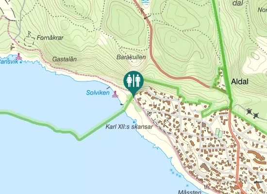 Karta over Norra Strandvägen