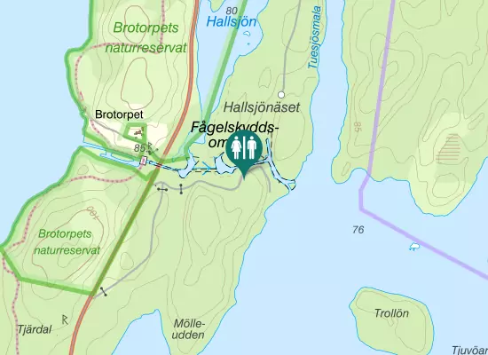 Karta over Mjönäsvägen