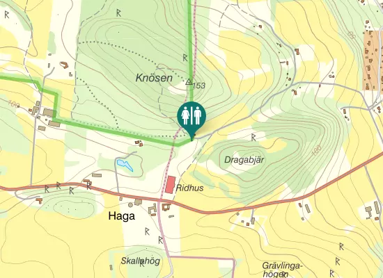 Karta over Haga byaväg