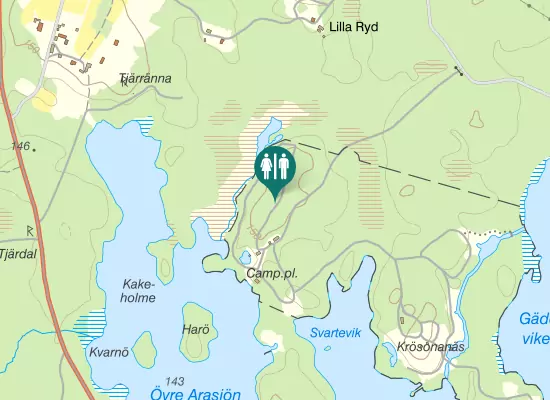 Karta over Blue Ribbon Trail
