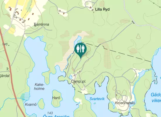 Karta over Blue Ribbon Trail