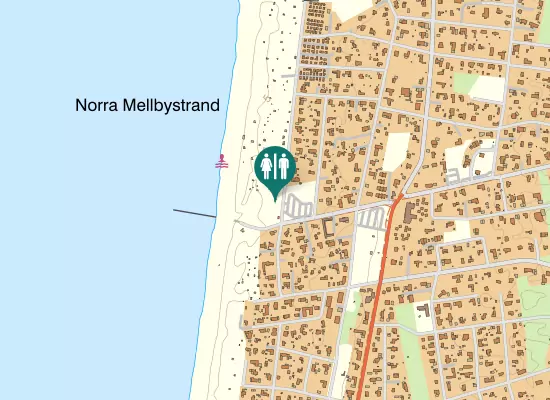 Karta over Norra Strandvägen