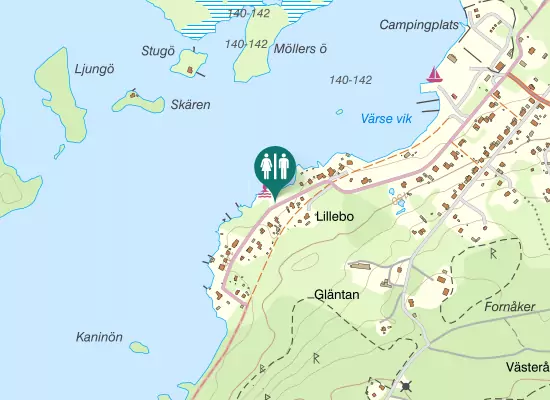 Karta over Strandsjövägen
