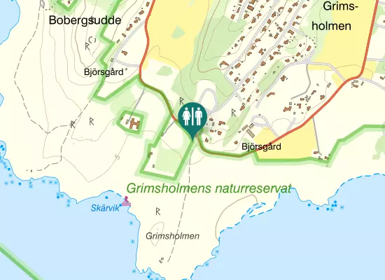 Karta over Bobergs kustväg