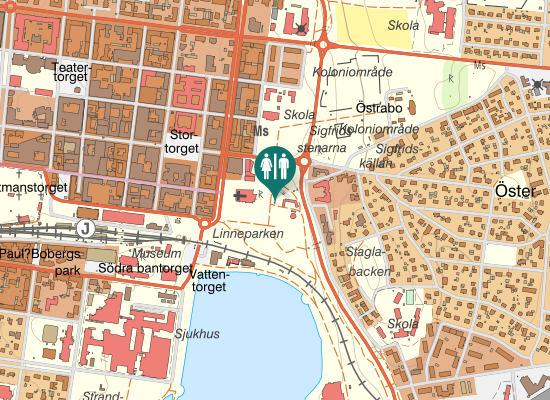 Karta over Östregårdsgatan