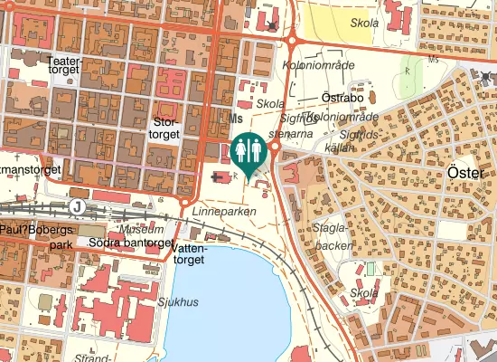 Karta over Östregårdsgatan