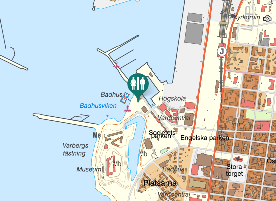 Karta över Varbergs havsbad