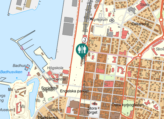 Karta över Västra Vallgatan