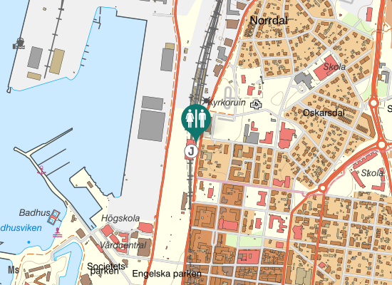 Karta över Västra Vallgatan