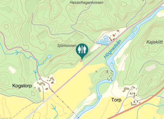 Karta över Högvadsån (Kogstorp fiskeområde)