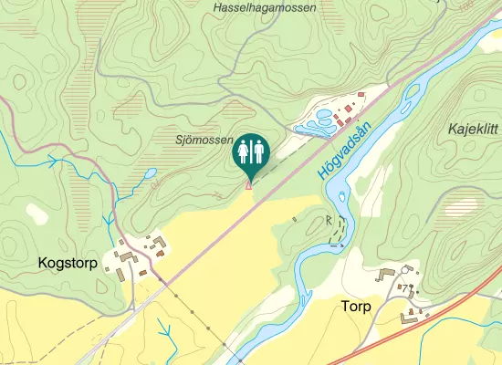 Karta over Högvadsån (Kogstorp fiskeområde)