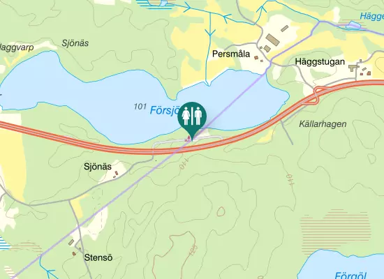 Karta over Försjön Rastplats