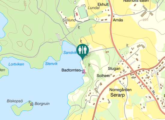 Karta over Åsedavägen