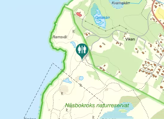 Karta over Näsbokrokvägen