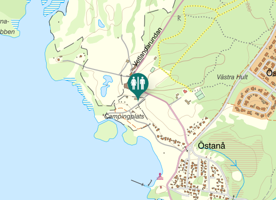 Karta over Gamla Östanåvägen