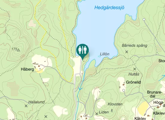 Karta over Hedgärdesvägen