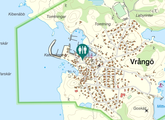 Karta över Vrångö Hamnväg