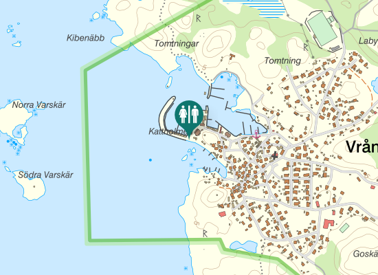 Karta over Vrångö Hamnväg