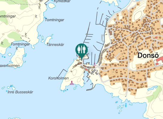 Karta over Donsö Hamnväg
